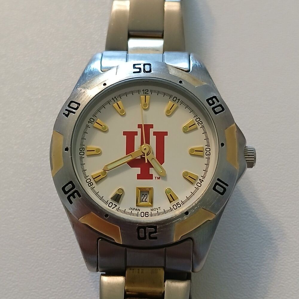 LogoArt Women's Collegiate Indiana University Two-tone All Pro Watch Rare 7 1/2"